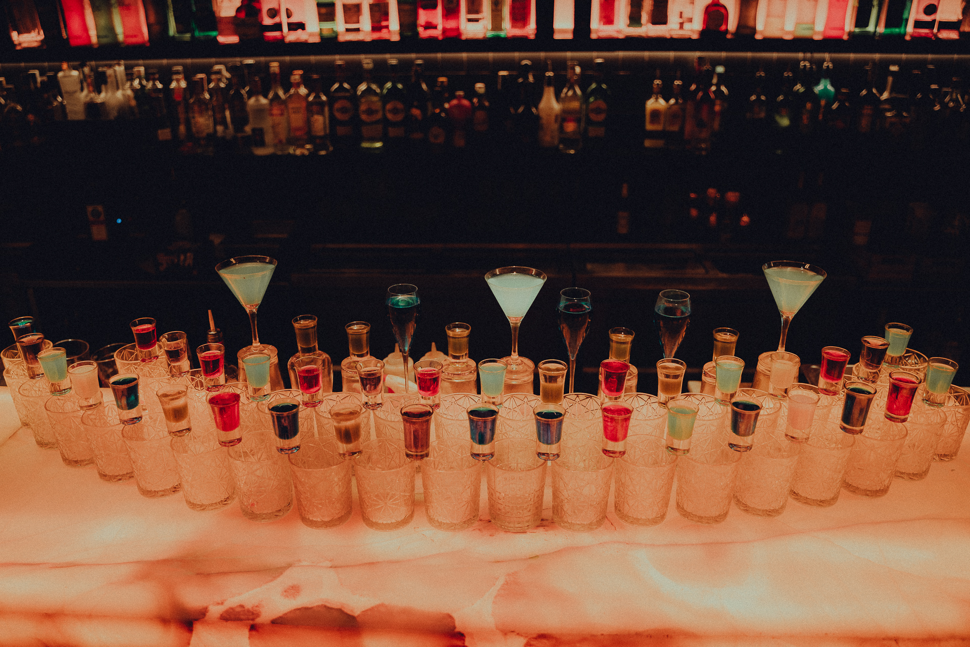 Event cocktail bar setup