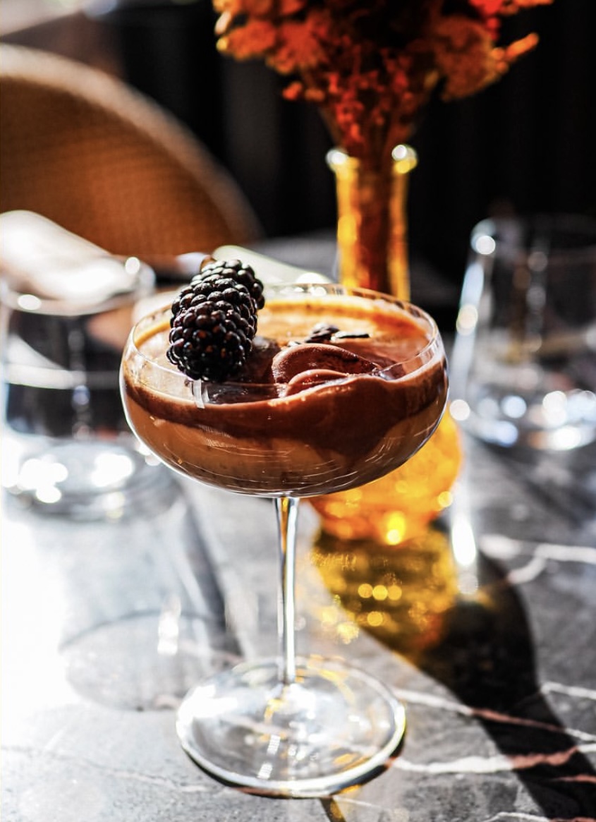 Chocolate and blackberry cocktail